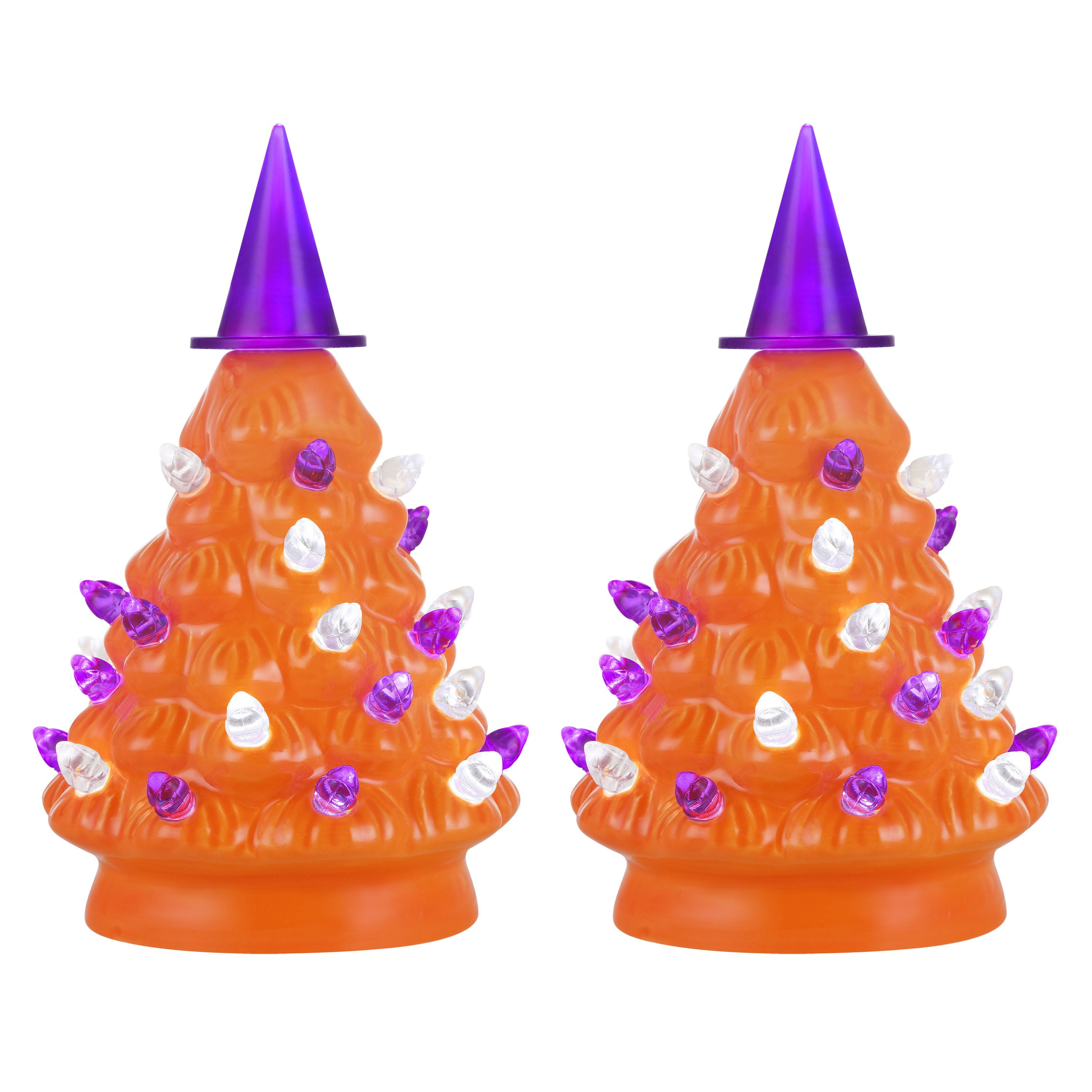 Mr. Halloween 5.4" Set of 2 Orange Halloween Trees