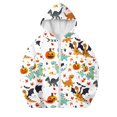 thumbnail image 2 of Odeerbi Kids Boys Girls Fall Winter Zip Up Hoodies Halloween Sweatshirt Jacket Kids Fashion Cute Print Long Sleeve Hooded Sweatshirt Coat with Pocket Kids Clothes White, 2 of 6