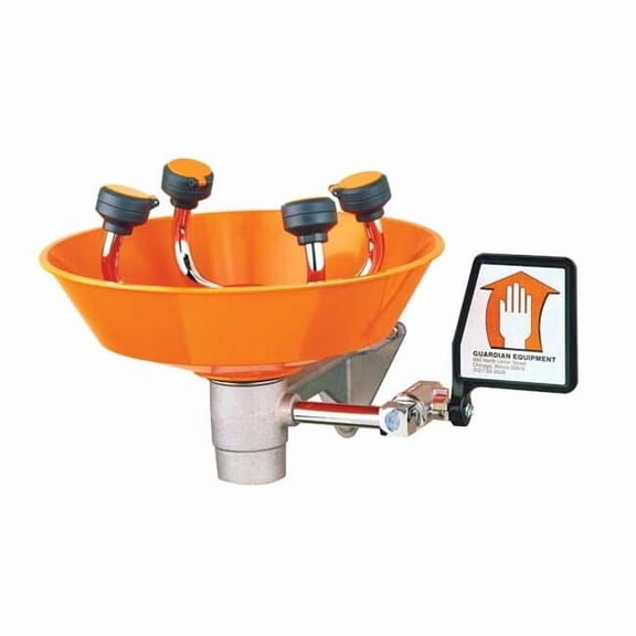 Plumbed Eyewash, Wall Mount, Plumbed, 6 11/12 in H., 15 2/3 in W