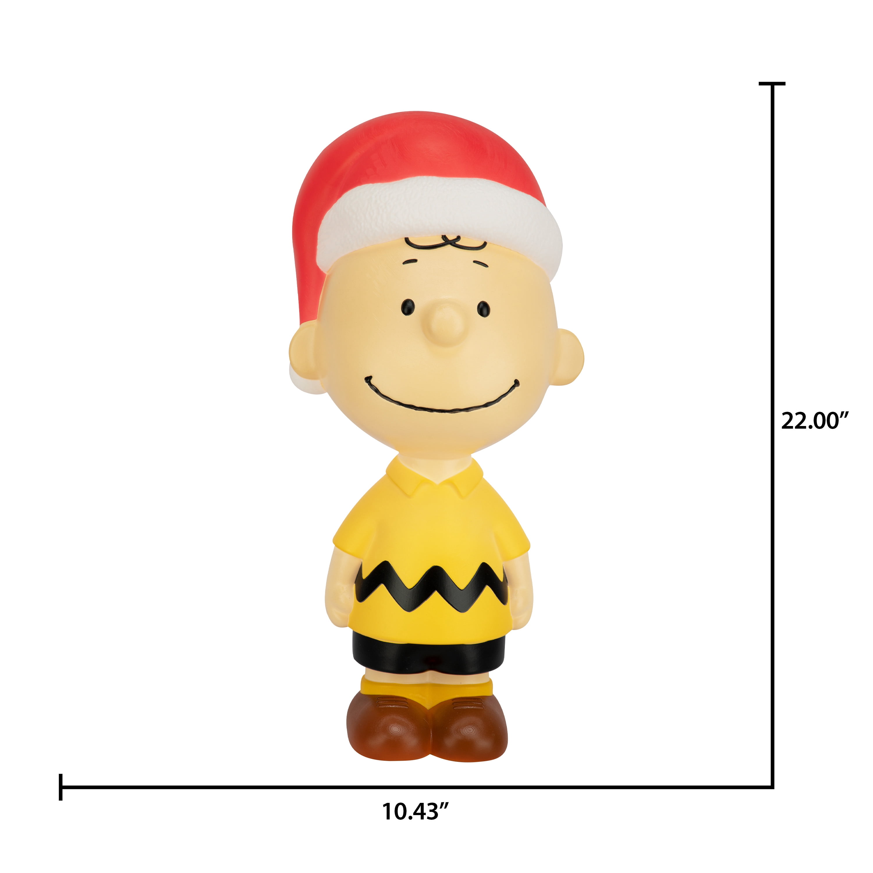 22 inch Lighted Christmas Charlie Brown Blow Mold with Santa Hat - Peanuts Outdoor Decor