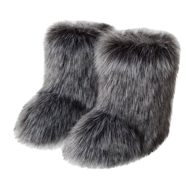 Botas de nieve OAVQHLG3B para mujer, botas de nieve de imitación de animales de color a la moda para mujer, además de botas de nieve de piel de cachemira.