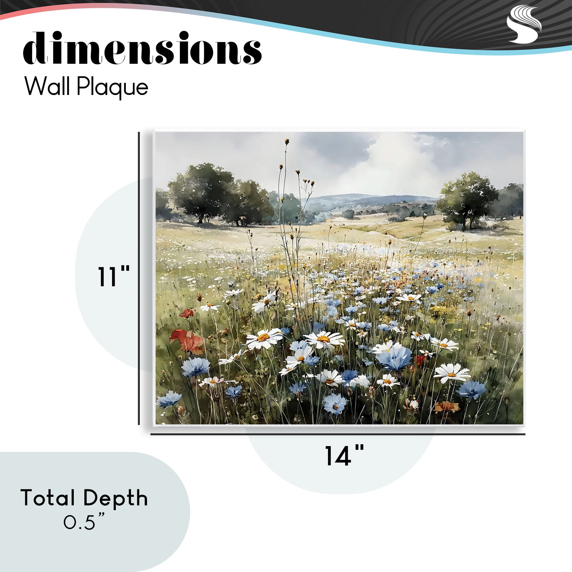 Stupell Industries Calm Meadow of Wildflowers Wall Plaque Art, design by Franklyn Gregory