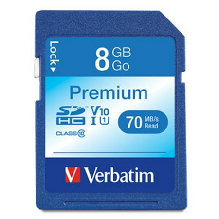 Verbatim 8GB Premium SDHC Memory Card, USH-1 V10 U1 Class 10