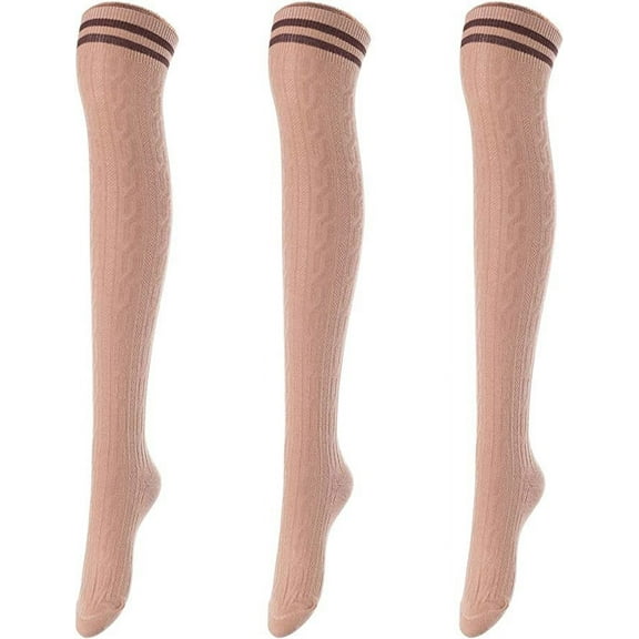 Lovely Annie Women's 5 Pairs Incredible Durable Super Soft Unique Over Knee High Thigh High Cotton Socks Size 6-9 A1023(Assorted)
