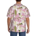 thumbnail image 3 of Sikiie Lilies Flowers Men's Wrinkle Free Untucked Cuban Shirt Business Casual Button Down Shirts Short Sleeve ShirtLarge, 3 of 5