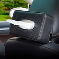 thumbnail image 1 of Kleenex de asiento trasero de piel sintética, dispensador de toallitas para parasol de coche, soporte para pañuelos de coche (negro), caja de cajón interior para asiento trasero, clip para coche, 1 of 1