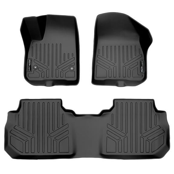 SA0243-B0243 Custom Fit 2 Row Floor Mats Liner Set for 2017-2022 Cadillac XT5, Black