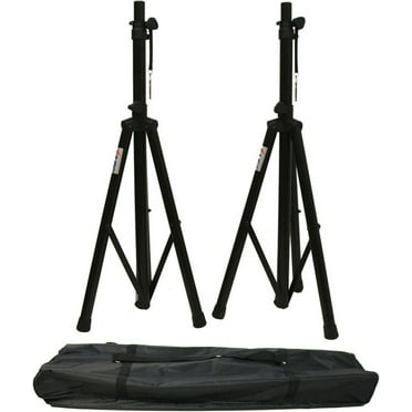 American Sound Connection (2) Pro Audio Mobile DJ PA Speaker Stands or Lighting 6 Foot Adjustable Height Tripod & Nylon Travel Bag