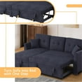 thumbnail image 5 of Pemberly Row Velvet Sofa Convertible L-Shaped Sofa Pull Out Sleeper Sofa Bed, 5 of 8