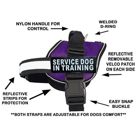 Servcie Dog in Training Nylon Dog Vest Harness. Purchase Comes 2 Reflective Service Dog in Training Velcro pathces. Please Measure Your Dog Before Ordering (Girth 30-42