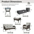 thumbnail image 4 of Opohoro 8-Piece Outdoor Patio Fire Pit Set with Sofa and Flat Arm, 43" Fire Pit Table, Propane Tank Cover for Deck Backyard, 4 of 20