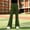 Green, variant on Girls Flare Cargo Pants Casual High Waist Pull On Stretch Kids Wide Leg Pants Khaki 5-14