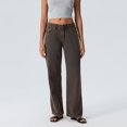 thumbnail image 2 of Women Y2k Low Rise Baggy Jeans Loose Fit Boyfriend Straight Wide Leg Jeans Trendy Stretch Long Denim Pants, 2 of 5