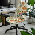 thumbnail image 2 of Renewold Pumpkin Flower Office Chair Cover Decorative Rotating Chair Slipcover Stretch Soft Chair Protector Cover for Desk Computer Chair for Autumn Fall Decor, S, 2 of 7