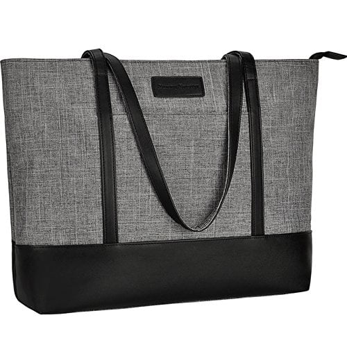15.6 Laptop Bag for Women,Nylon Tote Bag Shoulder Bag Handbag Travel Work Bag w ID Badge Holder