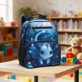 thumbnail image 2 of Yuyamidu Blue Axolotl Toddler Preschool Backpack for Boys Girls, 13.5 Inch Kids School Bag with Padded Shoulder Straps and Multi-Pocket Storage for Daycare, 2 of 6