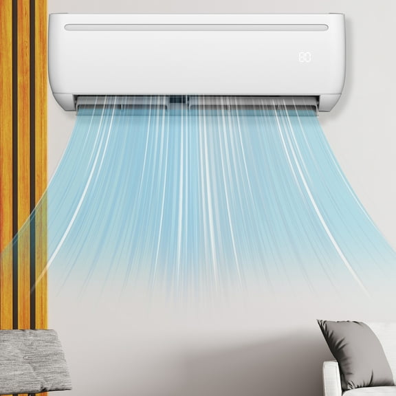 Dextrus Mini Split Air Conditioner Heat Pump System, 9000 BTU for Rooms Up to 450 Sq. Ft, AC System with Remote Control, Wi-Fi Enabled, and Installation Kit, White