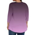 thumbnail image 4 of Summer Akafmk 3/4 Sleeve Shirts for Women,Summer Womens Pleated Front T Shirts,Plus Size Solid Color Gradient European T-shirt Home Casual Top with Three Quarter Sleeves Round Neck Top/shirt, 4 of 5