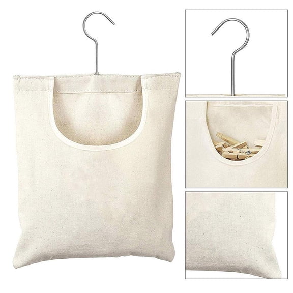 KRONDO Hanging Waterproof Clothespin Organizer Bag with Multi-Pockets for Laundry & Outdoor Use