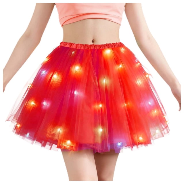 Roncen Jupe Tutu Lumineuse Rave Danse de Ballet Jupes Costume Led pour Femmes et Filles