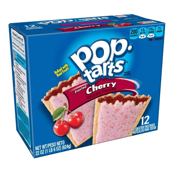 Pop-Tarts Breakfast Toaster Pastries, Frosted Cherry Flavored, 22 Oz (12 Count) Packaging May Vary