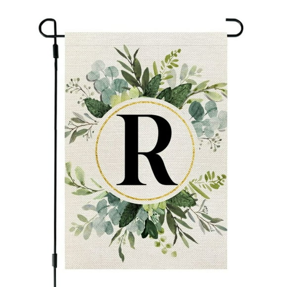 Monogram Letter Garden Flag Letter A Double Sided Burlap Floral Monogram Family Last Name Initial Yard Flag 12x18 Inch
