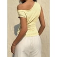 thumbnail image 4 of EMMIOL Women's Off Shoulder Sleeveless Polka Dot Ruched Tank Top - Y2K Casual Going Out Top, 4 of 6