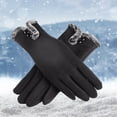thumbnail image 4 of Guantes de invierno para mujer con la táctil, forro cálido a prueba con dedos para enviar de para niñas, mujeres, - NEGRO Sunnimix Guantes de invierno para mujer, 4 of 7