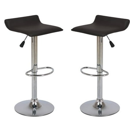 Bar Footrest Height Vogue Furniture Direct Adjustable Height Swivel Barstools with Footrest, Black (Set of 2) VF1581044-2 ()
