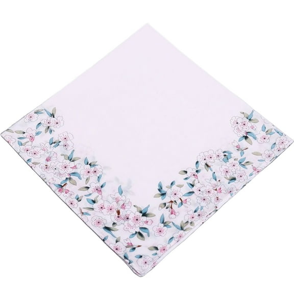 Acahhotxx Soft Handkerchief, Ladies Elegant Handkerchief Cotton Handkerchiefs Hanky for Women Soft Absorbent Comfortable Fabric Flower Pinted Hanky
