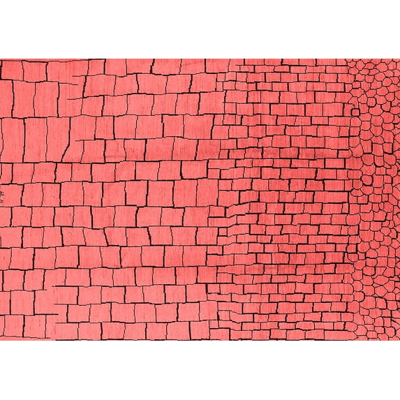 Ahgly Company Indoor Rectangle Solid Red Modern Area Rugs, 6' x 9'