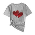 thumbnail image 2 of Vmvidoty Women's Heart Graphic Tees 2026 Summer Tops Cute Cotton Casual Short Sleeve Crewneck T Shirts Gray XL, 2 of 5