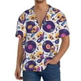 thumbnail image 1 of Fotbe record rock Skull star Camisa Estampada de Manga Corta para Hombre, Casual de Verano, Estilo Playero, Sin Arrugas-3X-Large, 1 of 5