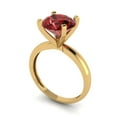 thumbnail image 2 of Clara Pucci 14K Yellow Gold Solid Gold Garnet Solitaire Anniversary Ring for Women - 3 cttw Round Cut, 2 of 8