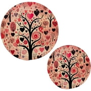 Bestwell Love Tree Trivets Pot Holders Set of 2 Decoration Potholders for Kitchens Pure Cotton Thread Weave Trivets,Hot Pads for Kitchens,Coasters,Placemats,Spoon Rest for Cooking