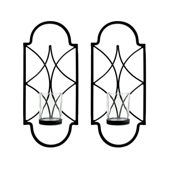 Hosley Set of 2, 12 inch High Iron Tea Light Candle Wall Sconces