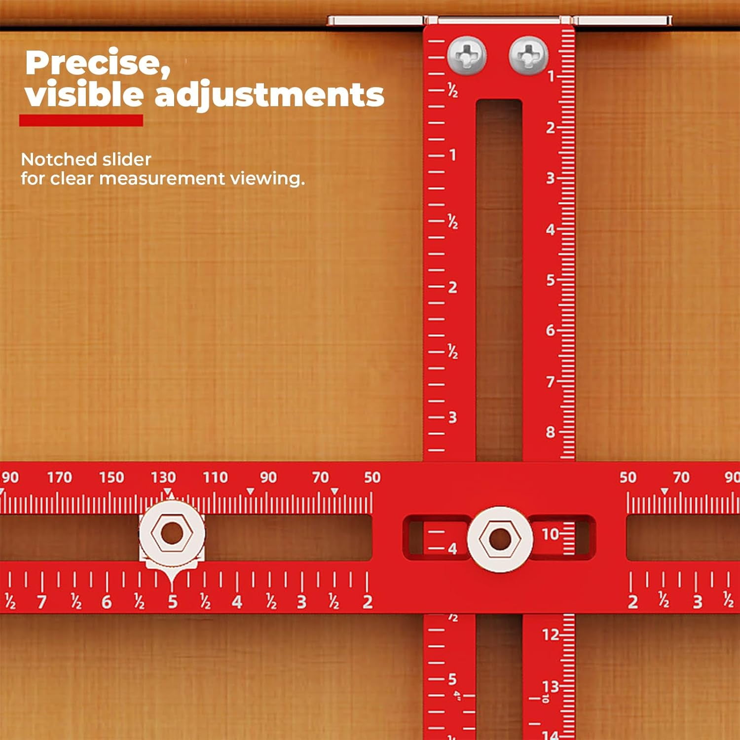 Cabinet Hardware Jig, Adjustable Drill Guide Template for Knobs and Handles, Marking Gauge Tools for Woodworking Fits 2.5" to 7.8" Spacing
