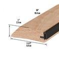 thumbnail image 3 of M-D Building Products 13748 3-1/2 in. x 1 in. x 36 in. Natural Hardwood and Vinyl High-Profile Outswing Door Threshold, 3 of 7