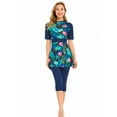 thumbnail image 1 of KXCFCYS Maillot de Bain Modeste à Manches Courtes Burkini Islamique Hijab pour Femmes, 1 of 7