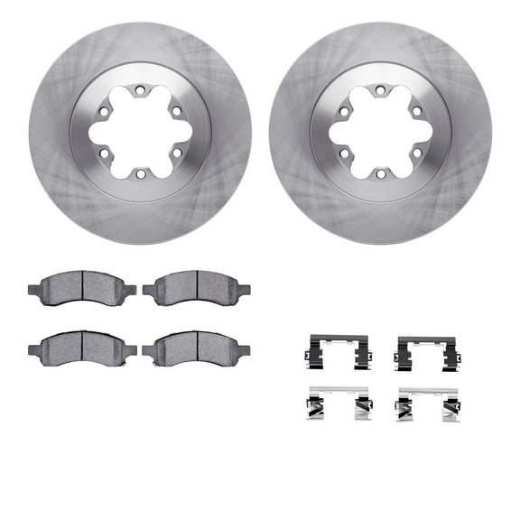 Dynamic Friction Company Front Brake Rotors with Ultimate Duty Performance Brake Pads includes Hardware 6412-48124