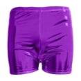 thumbnail image 5 of Shorts for Women Shiny Metallic Rave Booty Shiny High Waisted Mini Shorts Womens Casual Solid Slim Dance Club Party Rave Stretch Bottoms Short, 5 of 5