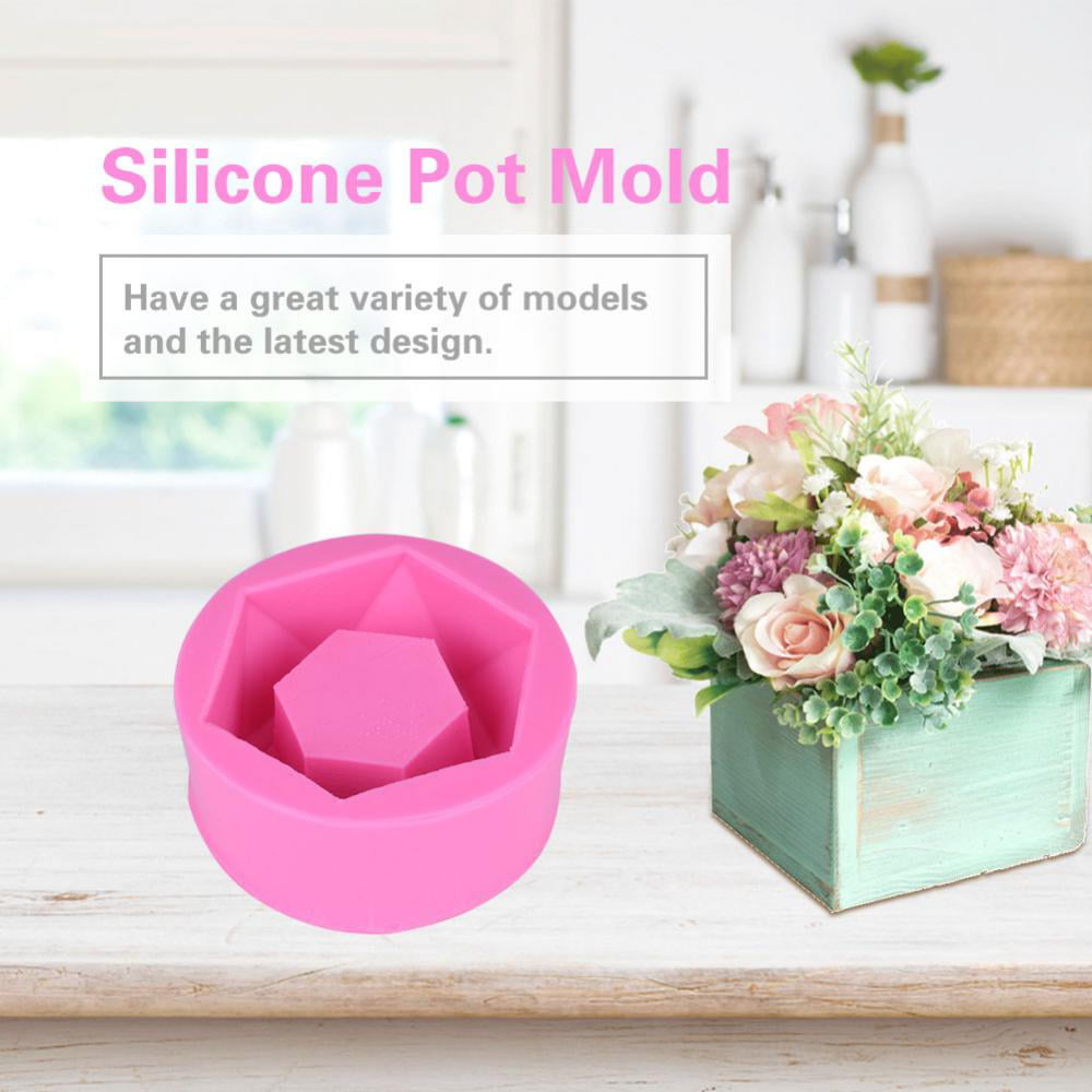 bougeoirs pour loisirs créatifs GeKLok Moule en silicone en forme de pots de fleurs octogonaux pots de fleurs 