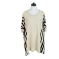 thumbnail image 2 of Premium Striped Geometric Pullover Kimono Cardigan Blouse Poncho Sweater Top, 2 of 6