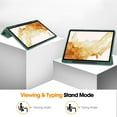 thumbnail image 4 of ELEHOLD Tri-Fold Folio Case for Samsung Galaxy Tab S9+ 12.4-Inch 2023 (SM-X810/X816/X818), with Auto Wake/Sleep Kickstand Function Pen Holder Shockproof Protective Leather Cover,Darkgreen, 4 of 8