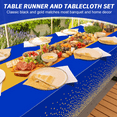 thumbnail image 7 of 10 Pack Disposable Plastic Tablecloths and Satin Table Runner Set for Wedding Birthday Baby Shower Anniversary Christmas New Year Party Decorations-Style 3, 7 of 7