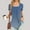 Blue, variant on Njoeus Women's Summer Tunic Tops Pleated Short Sleeve T-Shirts Loose Casual Flowy Comfy Blouse Tops S-XXL