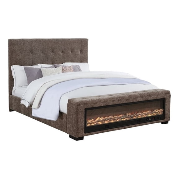 Best Master Furniture Umeria Modern Bed Frame (California King/ Gray Chenille)