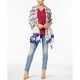 thumbnail image 1 of I.n.c. Dye-Wash Striped Tassel Wrap (Black Bright, One Size), 1 of 3