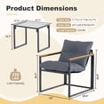 thumbnail image 4 of ZXRLHX 3 Piece Outdoor Accent Sling Chairs Set Balcony Apartment Furniture Set (Gray), for Porch, Indoor, 4 of 8