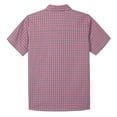 thumbnail image 4 of Bienzoe Boy's Cotton Plaid Button Down Short Sleeve Shirt Red 5/6, 4 of 8